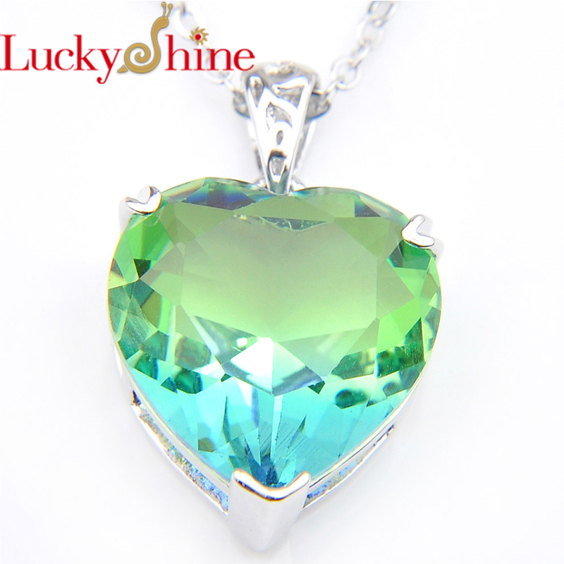 Body Jewelry Australia - Heart Bi colored Tourmaline Blue Stone