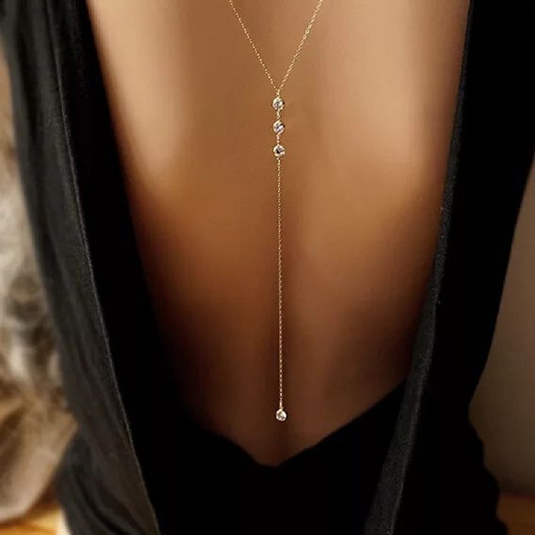 Body Jewelry Back - New Rhinestone Sexy Women's Back Chain