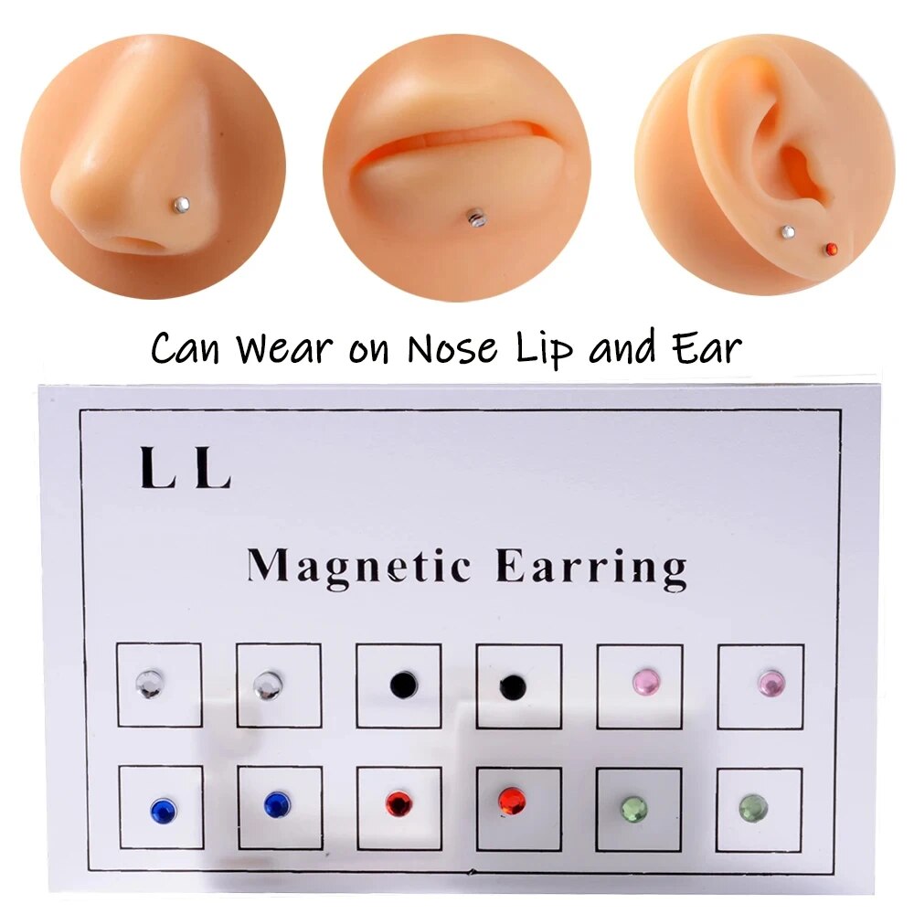 Body Jewelry Art - 12PCS/Card Fake Cheater Non Pierced Magnet