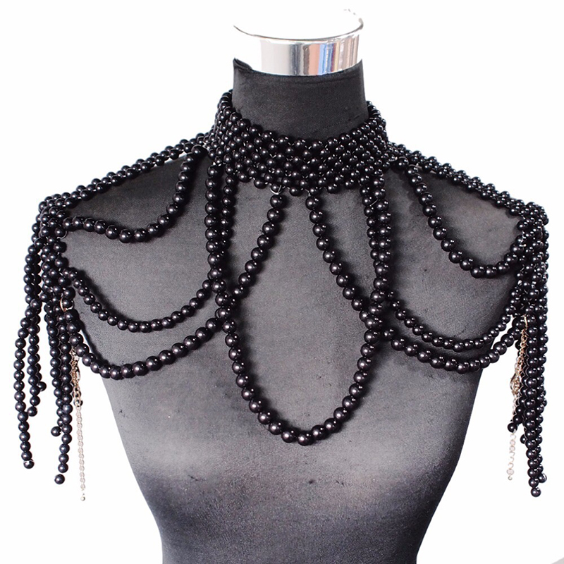 Body Jewelry Brands - Fashion pearl shoulder chain jewelry big