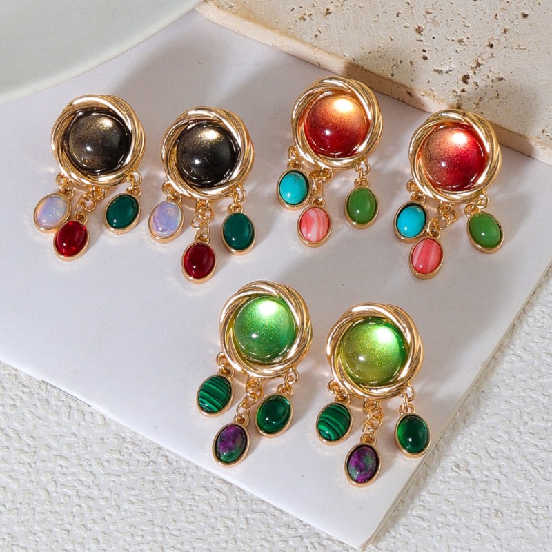 Body Jewelry Brands - Colorful Glass Crystal Earrings for Women