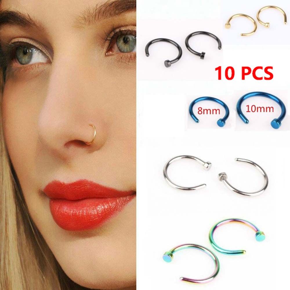 Body Jewelry Art - 10 Pcs Thin Stainless Steel For