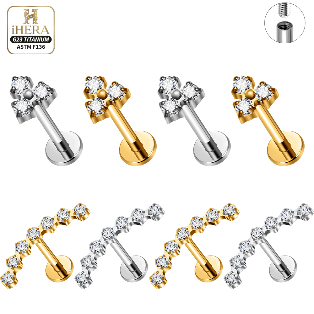 16G G23 Titanium Flat Back Tas - Flat Back Labret Stud ulasan dan harga