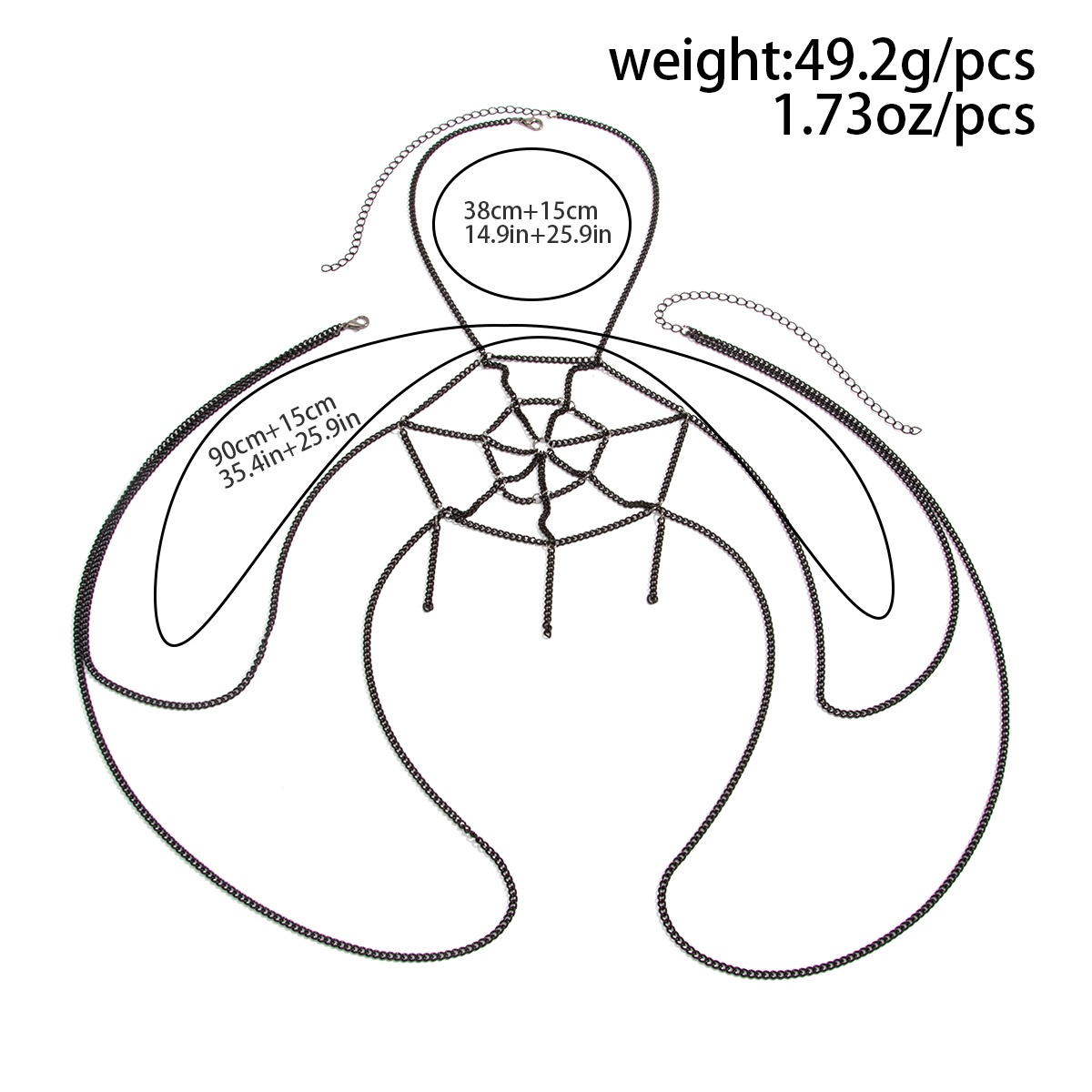 KunJoe Creative Sexy Spider We - Body Jewelry Waist Chains ulasan dan harga