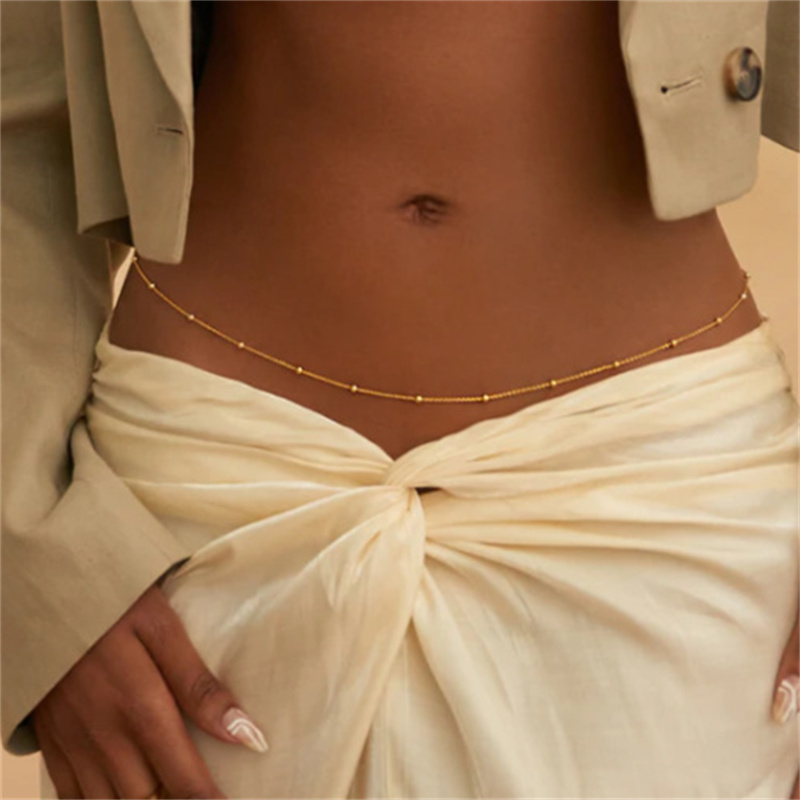 Girls Simple Beaded Belly Chai - Body Jewelry Waist Chains ulasan dan harga