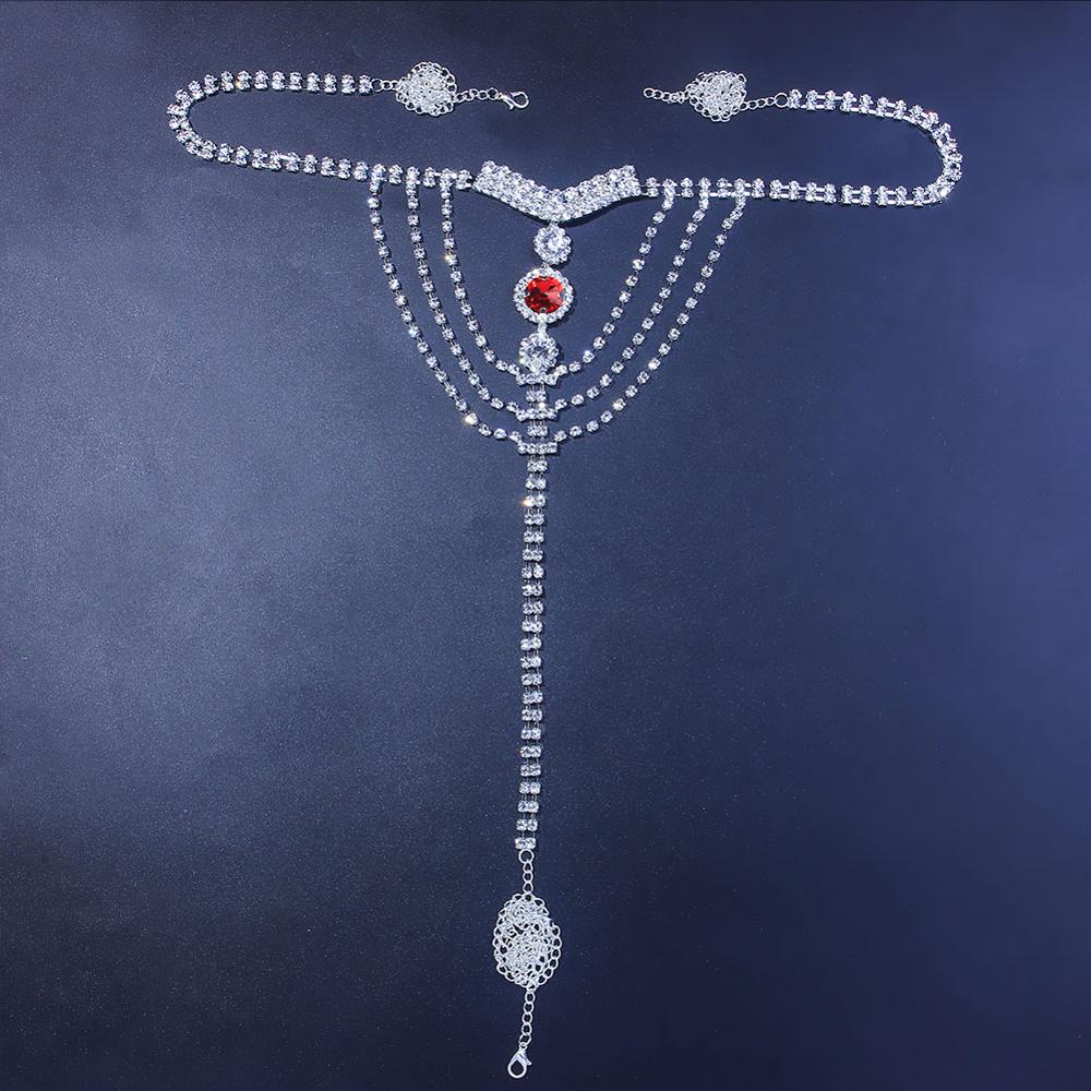 Sexy Body Chain Lingerie Red C - Body Jewelry Waist Chains ulasan dan harga