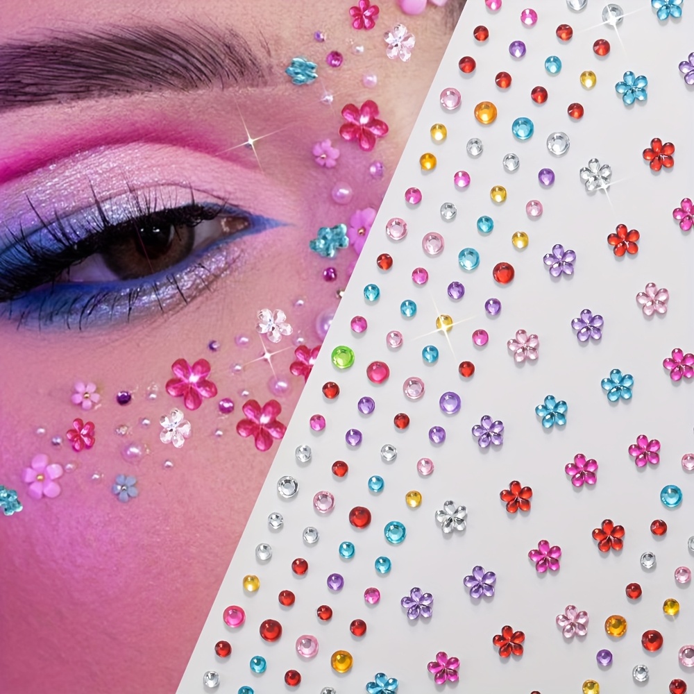 1 Sheet Colorful Shiny Rhinest - Body Jewelry Art ulasan dan harga