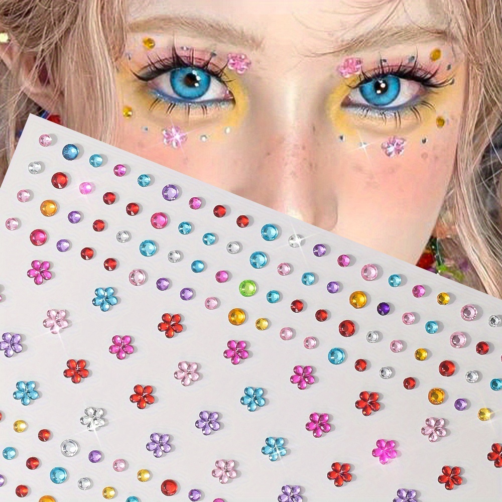 1 Sheet Colorful Shiny Rhinest - Body Jewelry Art ulasan dan harga