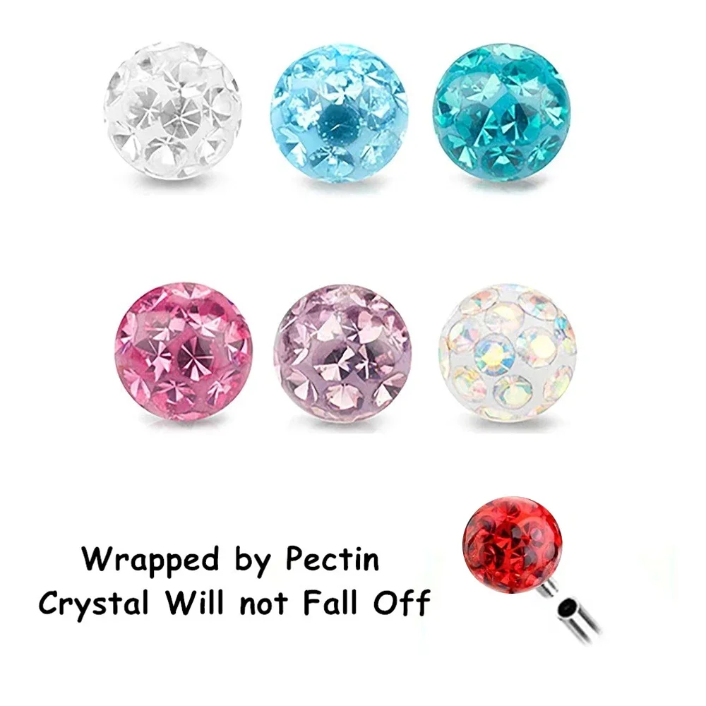 Multi Color Epoxy Crystal 6-10 - Eyebrow Curved Barbell ulasan dan harga