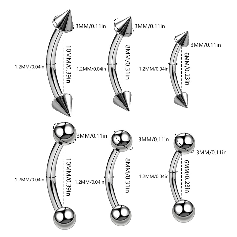 3PCS Eyebrow Piercing Jewelry  - Body Jewelry Gauges ulasan dan harga