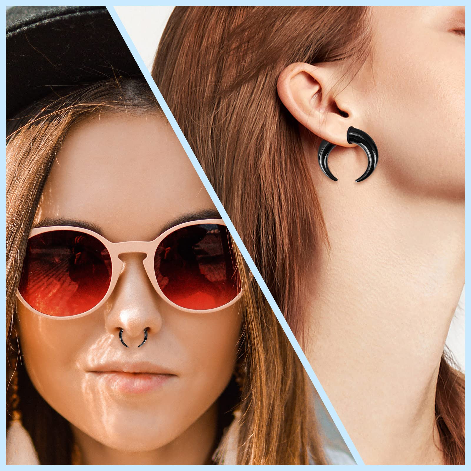 18Pcs Acrylic Septum Pincher T - Body Jewelry Gauges ulasan dan harga
