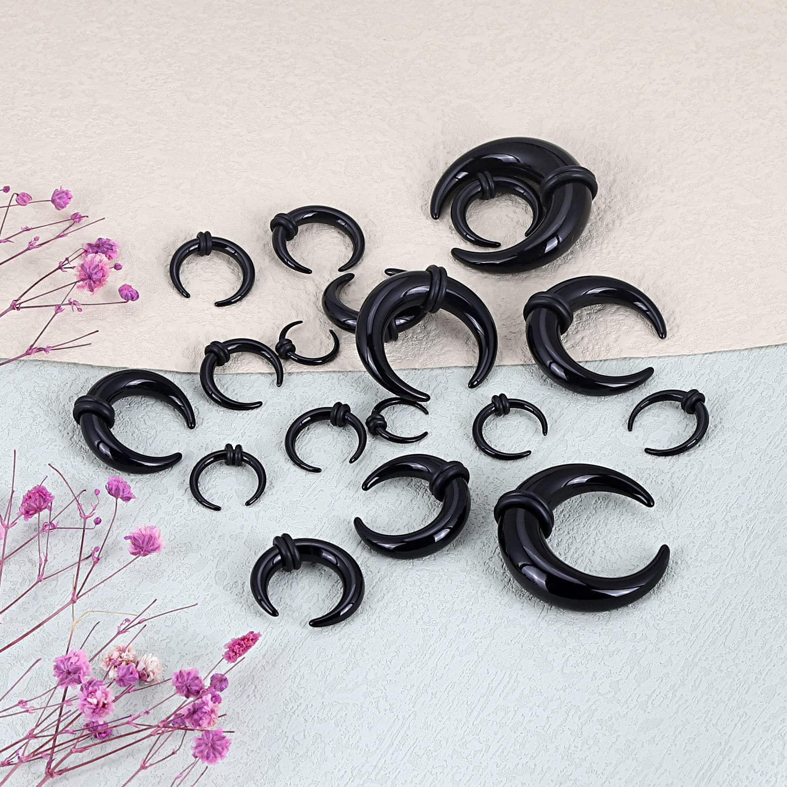 18Pcs Acrylic Septum Pincher T - Body Jewelry Gauges ulasan dan harga