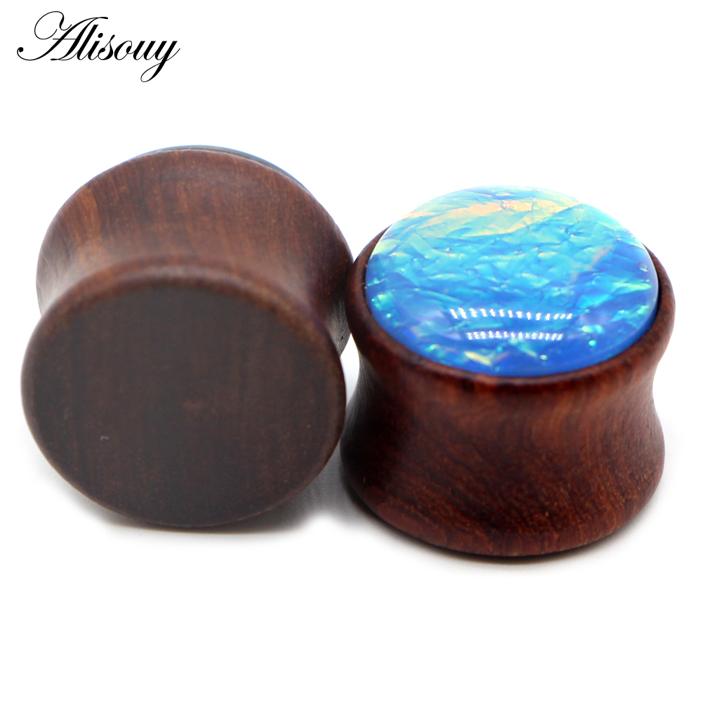Alisouy 2PCS Ear Plugs Wood Fl - Body Jewelry Ear Gauges ulasan dan harga