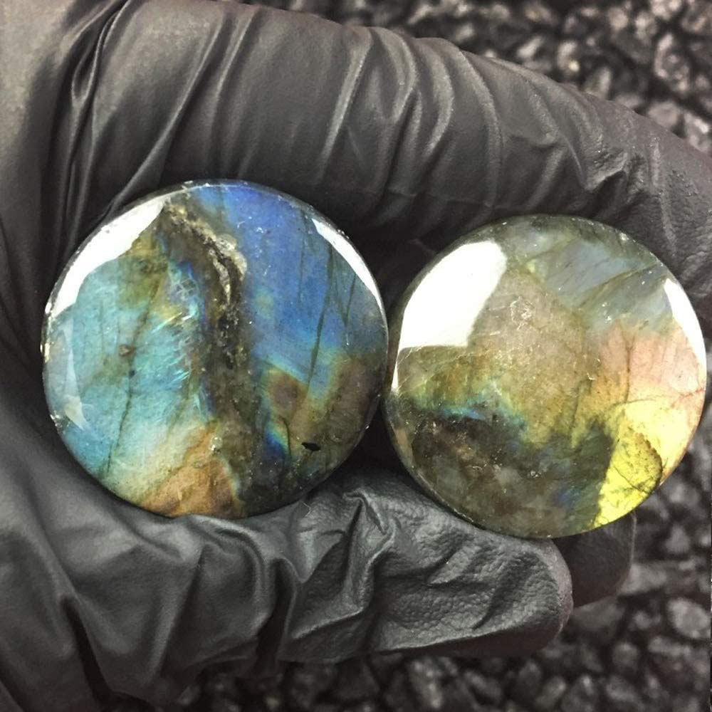 WKOUD 1PC Labradorite Stone Ea - Body Jewelry Gauges ulasan dan harga