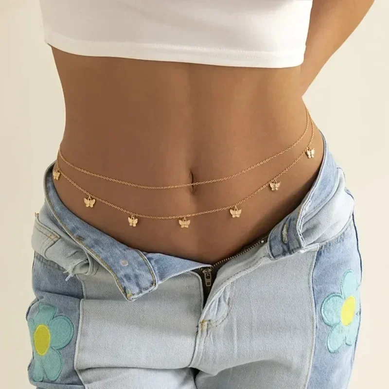 New Charm Sexy Double Layer Bu - Body Jewelry Waist Chains ulasan dan harga
