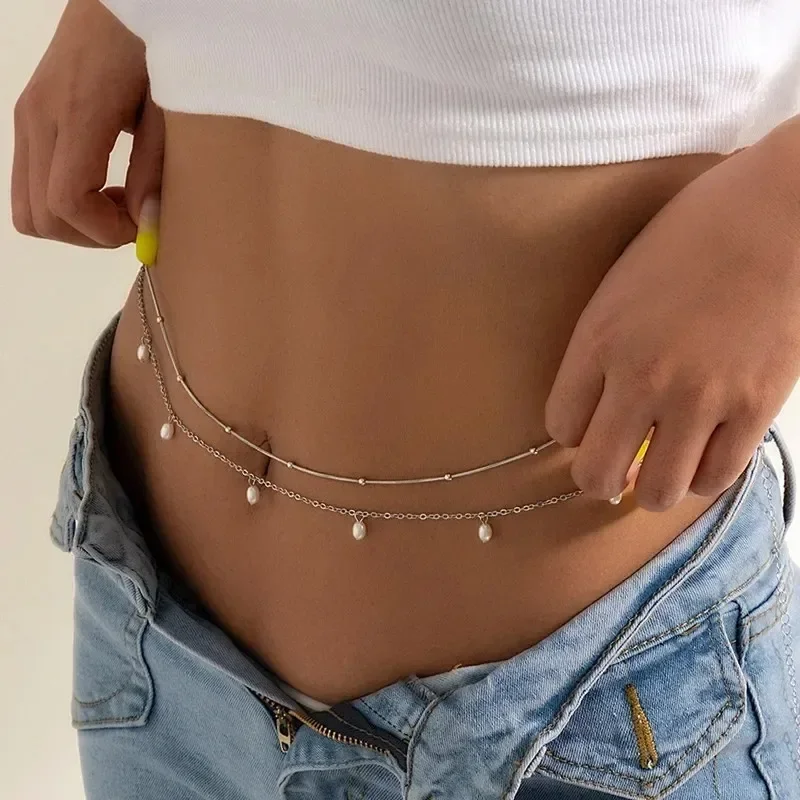 New Charm Sexy Double Layer Bu - Body Jewelry Waist Chains ulasan dan harga