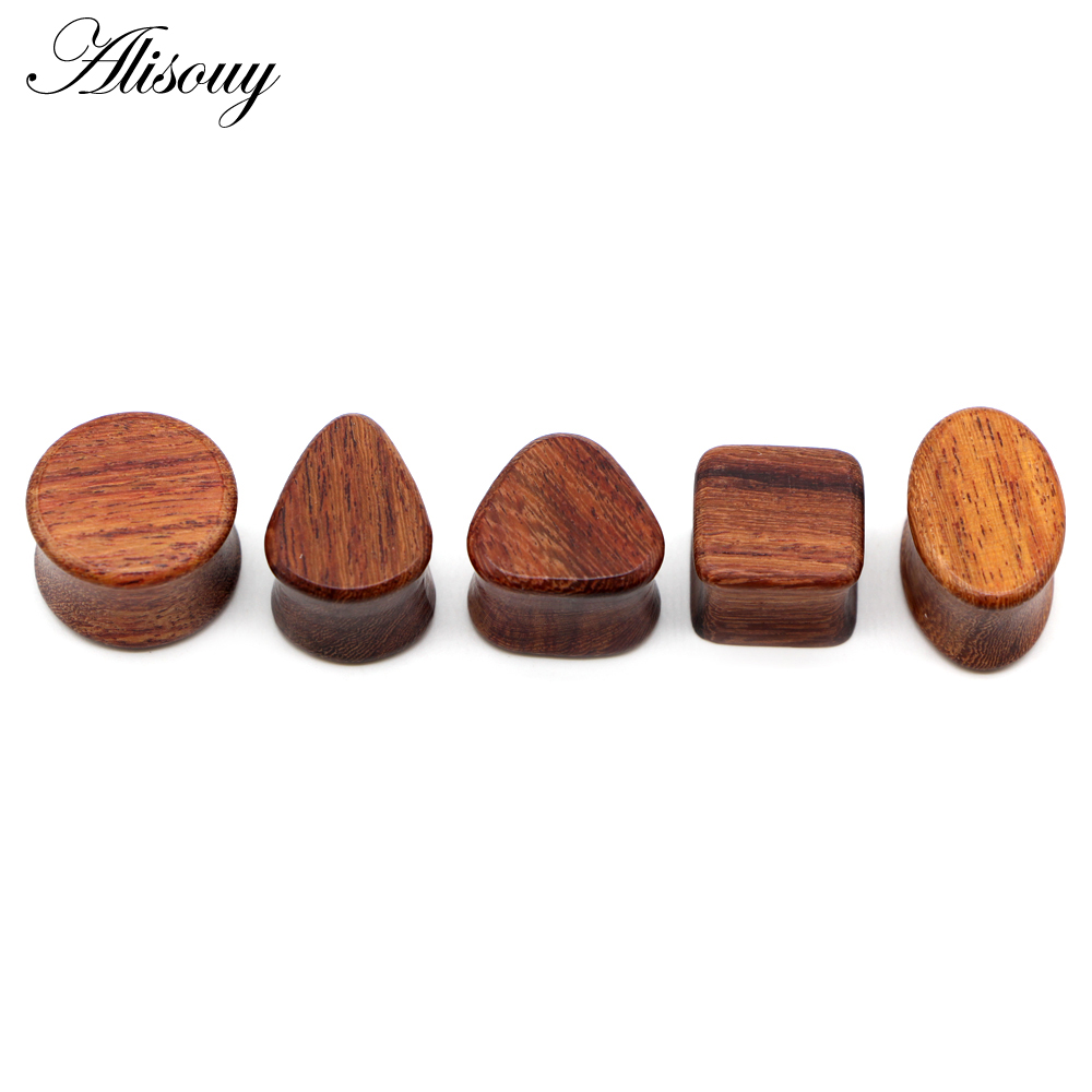 Alisouy 2pcs Punk Nature Wood  - Body Jewelry Ear Gauges ulasan dan harga