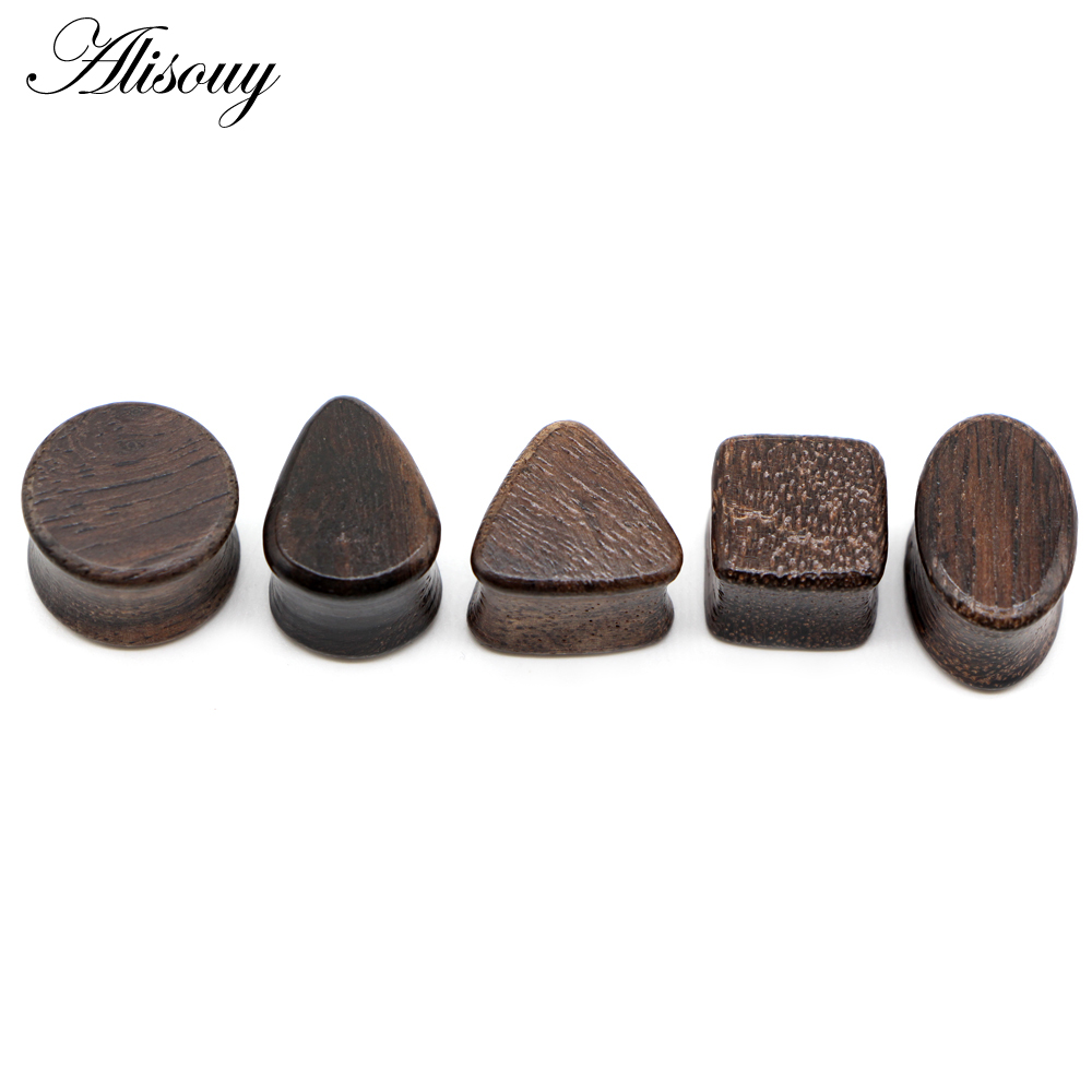 Alisouy 2pcs Punk Nature Wood  - Body Jewelry Ear Gauges ulasan dan harga
