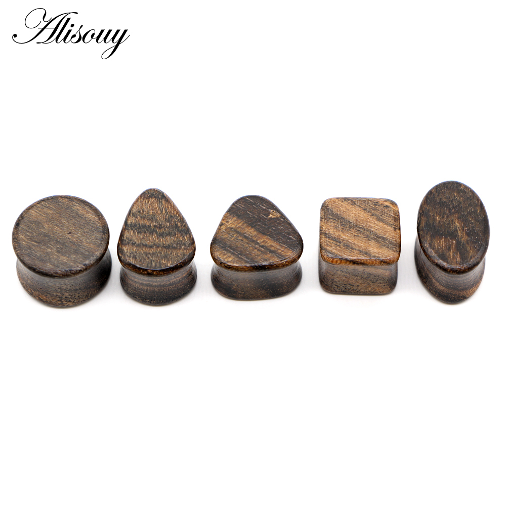 Alisouy 2pcs Punk Nature Wood  - Body Jewelry Ear Gauges ulasan dan harga