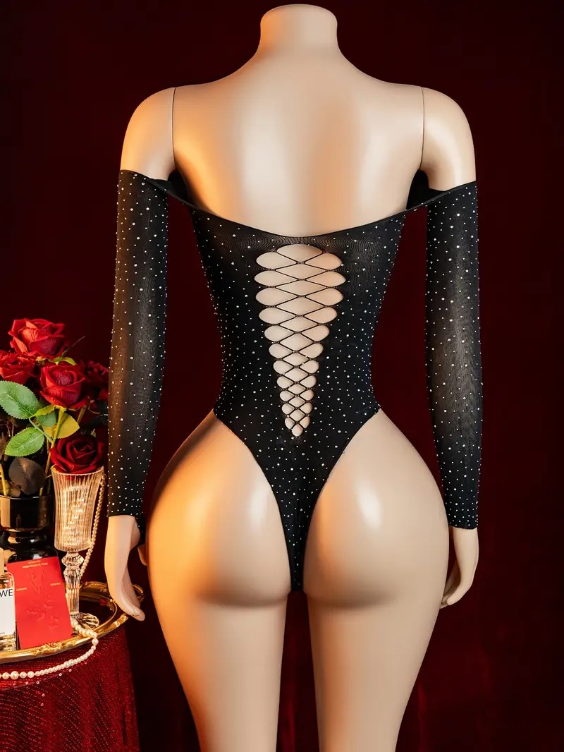 Rhinestone Fishnet Hollow Baby - Body Jewelry Art ulasan dan harga