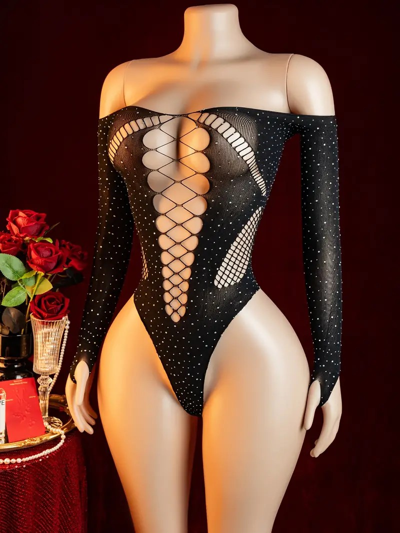 Rhinestone Fishnet Hollow Baby - Body Jewelry Art ulasan dan harga