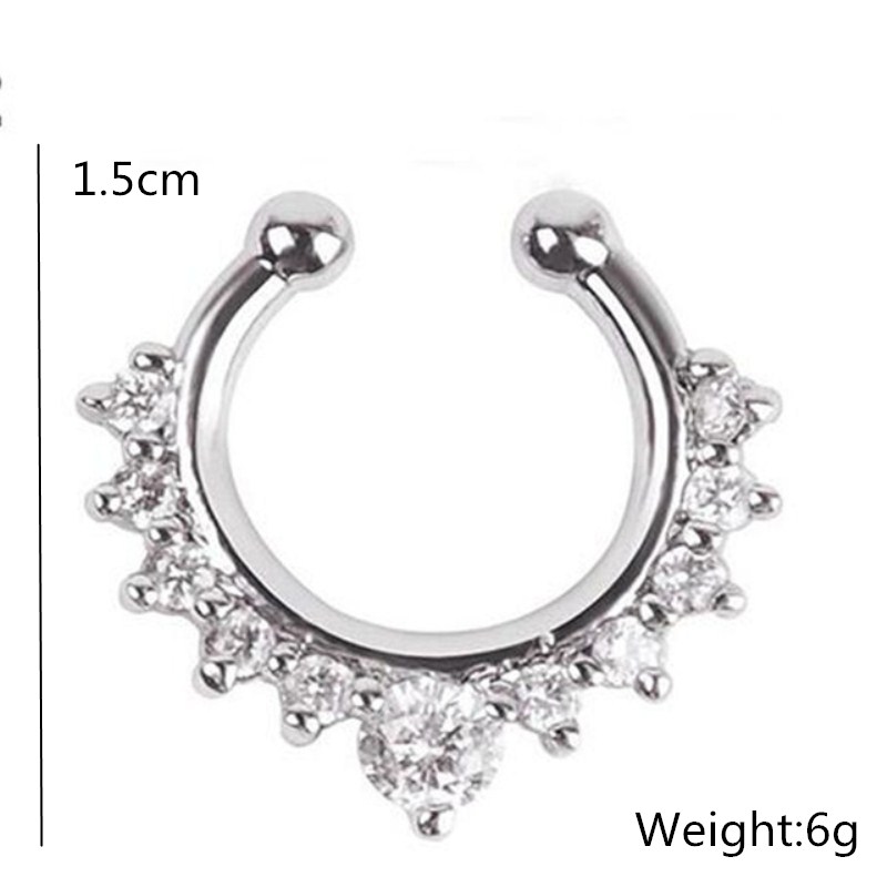 1PC U-Shape Nose Clip Fake Nos - Body Jewelry Art ulasan dan harga