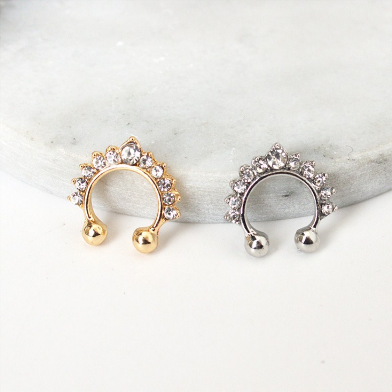 1PC U-Shape Nose Clip Fake Nos - Body Jewelry Art ulasan dan harga