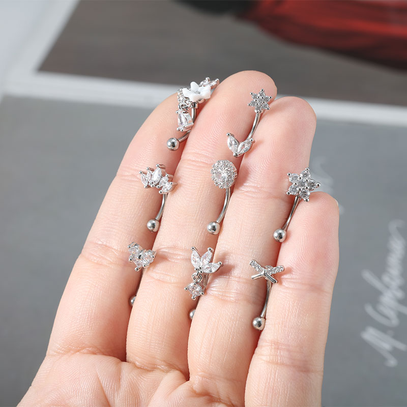 1pcs/lotStainless Steel Butter - Eyebrow Curved Barbell ulasan dan harga