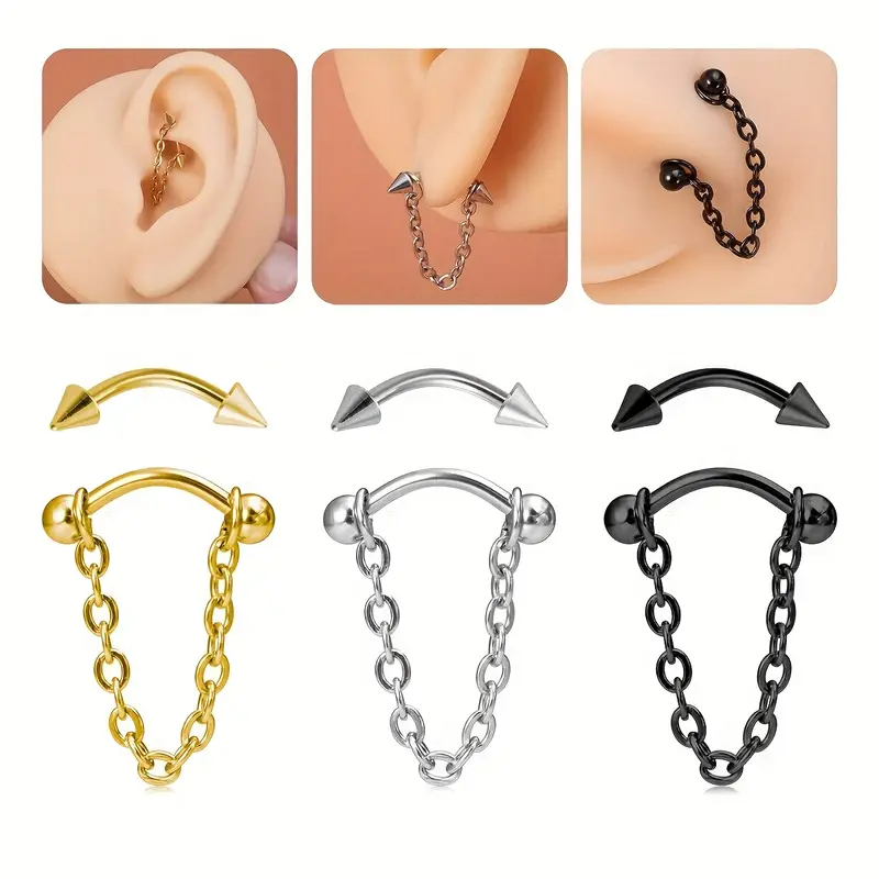 2pcs Stainless Steel Curved Ba - Eyebrow Curved Barbell ulasan dan harga