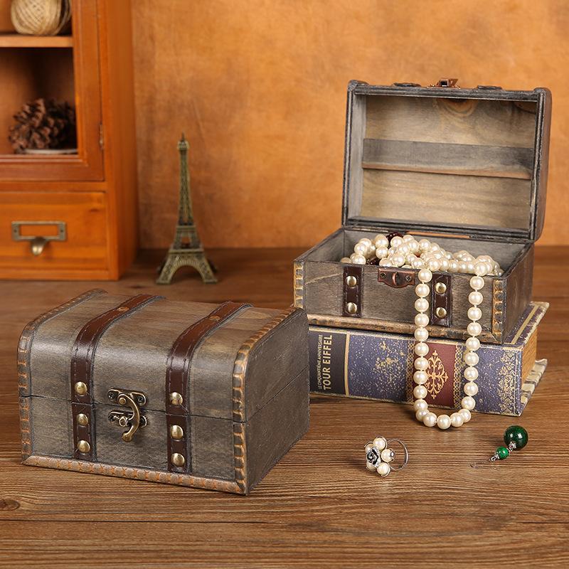 NewRetro Wooden Storage Box Wi - Body Jewelry Display Case ulasan dan harga