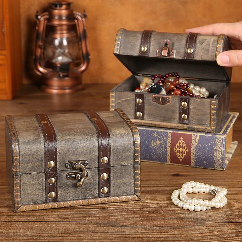 NewRetro Wooden Storage Box Wi - Body Jewelry Display Case ulasan dan harga