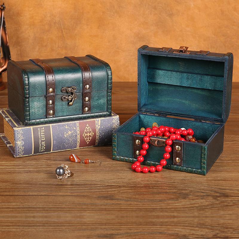 NewRetro Wooden Storage Box Wi - Body Jewelry Display Case ulasan dan harga