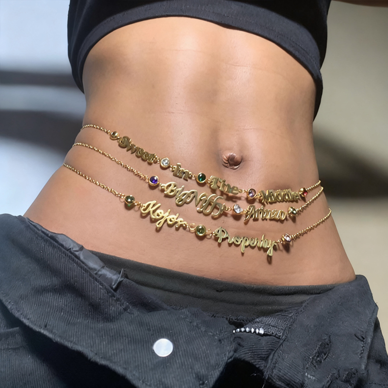 DUOYING Custom Name Belly Chai - Body Jewelry Names ulasan dan harga