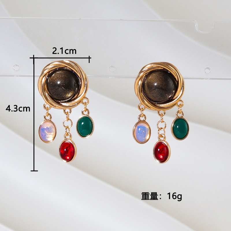 Colorful Glass Crystal Earring - Body Jewelry Brands ulasan dan harga