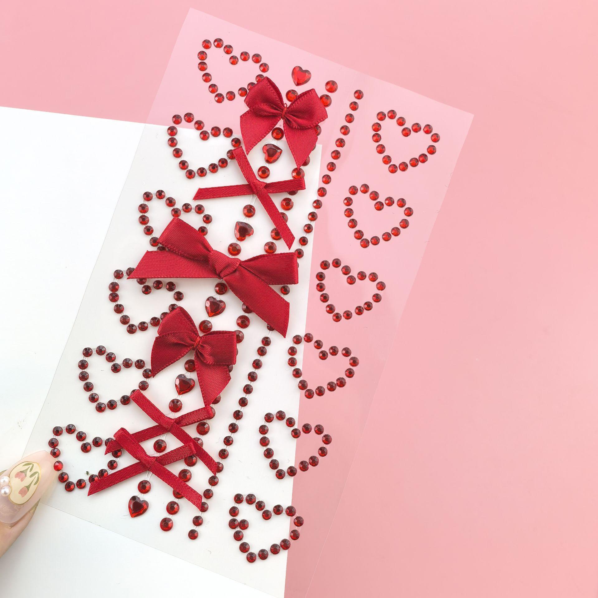 1 Sheet Red Ribbon Bow Sparkly - Body Jewelry Art ulasan dan harga