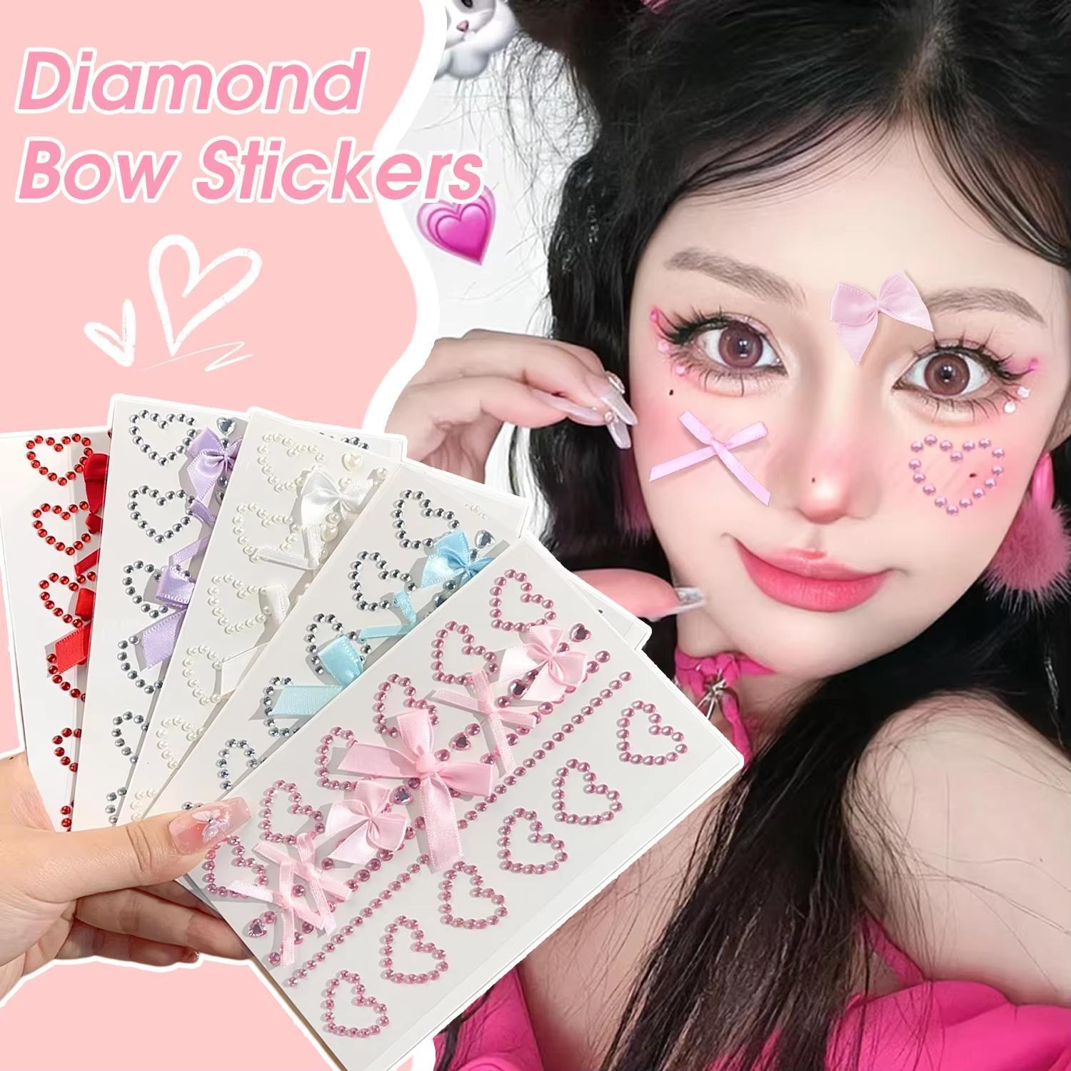 1 Sheet Red Ribbon Bow Sparkly - Body Jewelry Art ulasan dan harga