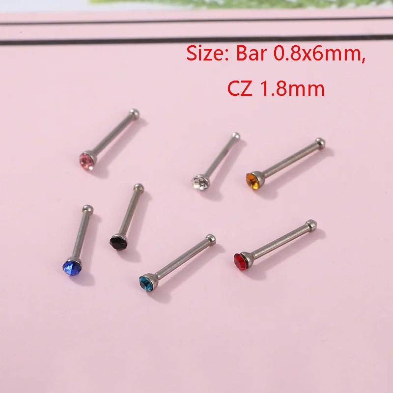 24pcs/box Crystal Nose Ring St - Body Jewelry Display Case ulasan dan harga