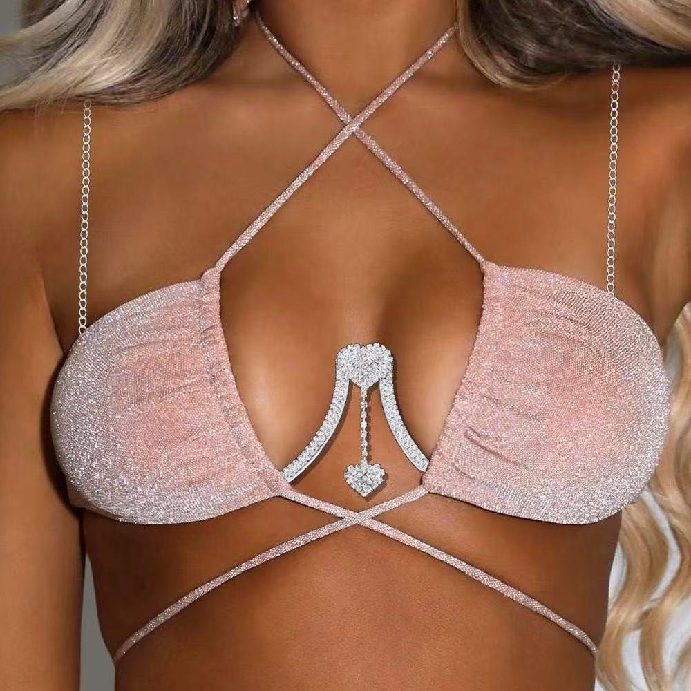 Luxury Heart Chest Support Bod - Body Jewelry Dress ulasan dan harga