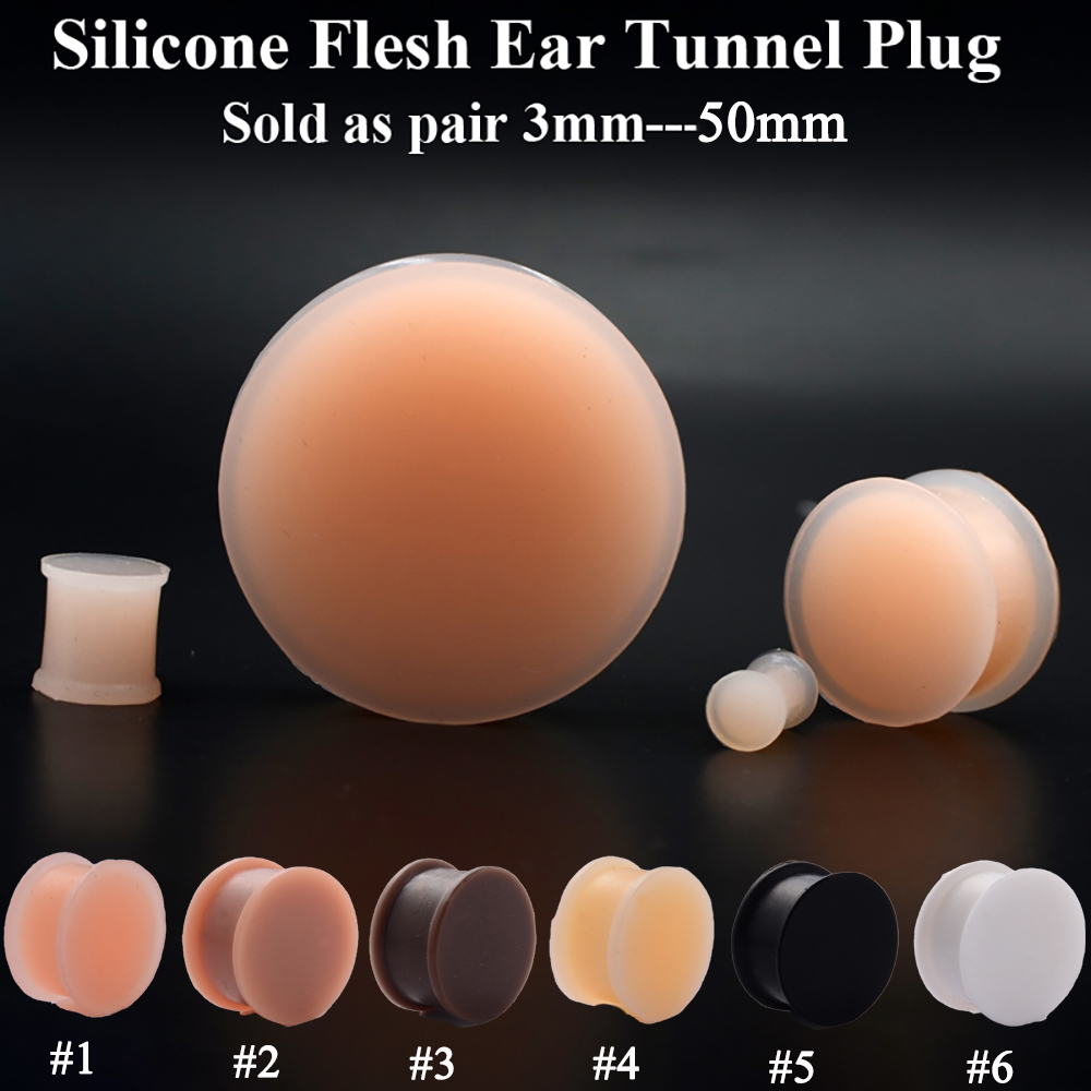 1 Pair Silicone Flexible Thick - Body Jewelry Gauges ulasan dan harga