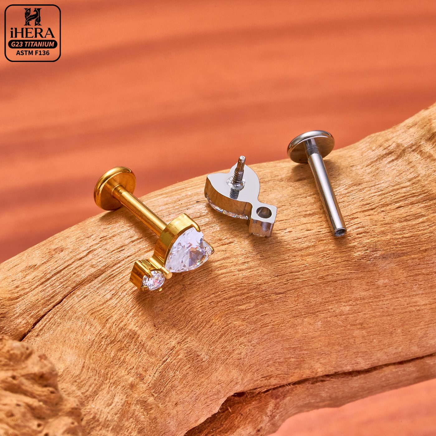 G23 Titanium Piercing Labret H - Flat Back Labret Stud ulasan dan harga