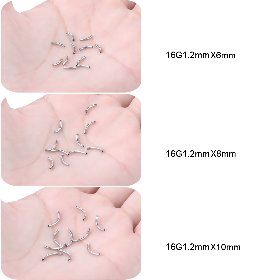 10Pcs/set G23 Titanium Interna - Eyebrow Curved Barbell ulasan dan harga