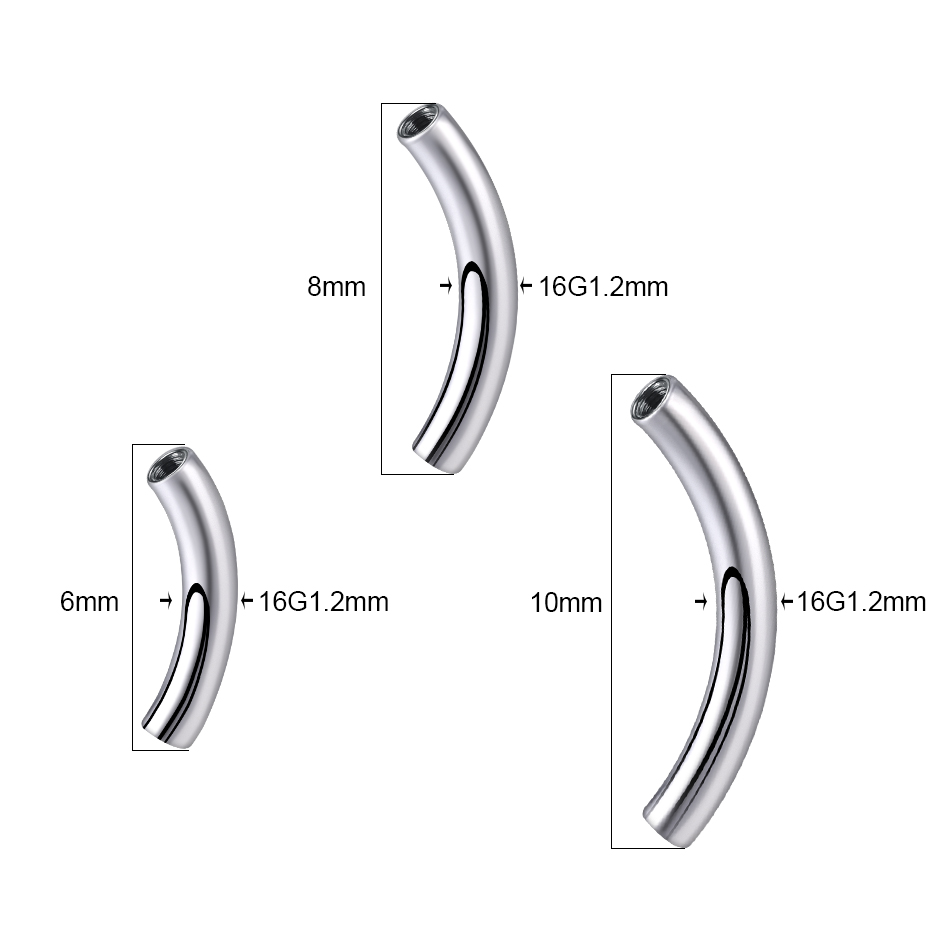 10Pcs/set G23 Titanium Interna - Eyebrow Curved Barbell ulasan dan harga