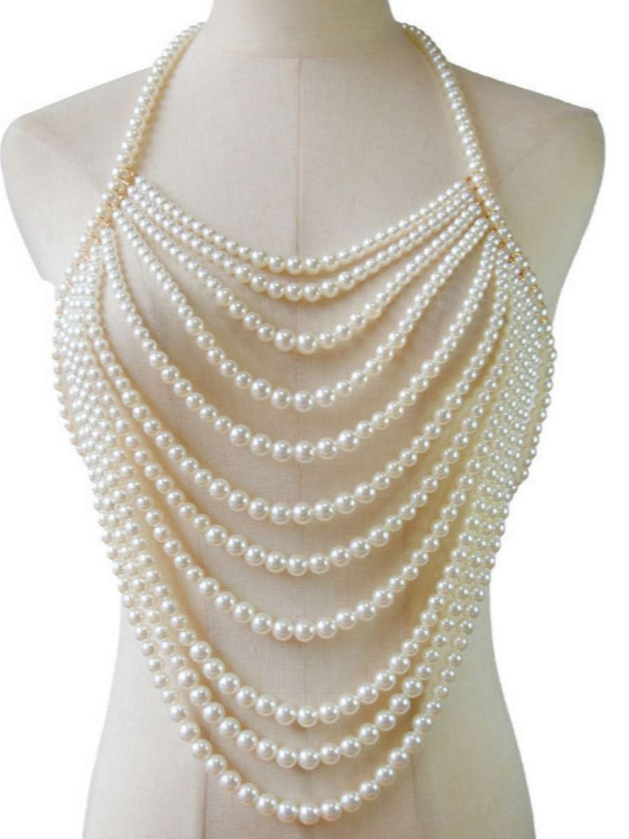 Sexy Multi-Layer Pearl Necklac - Body Jewelry Brands ulasan dan harga