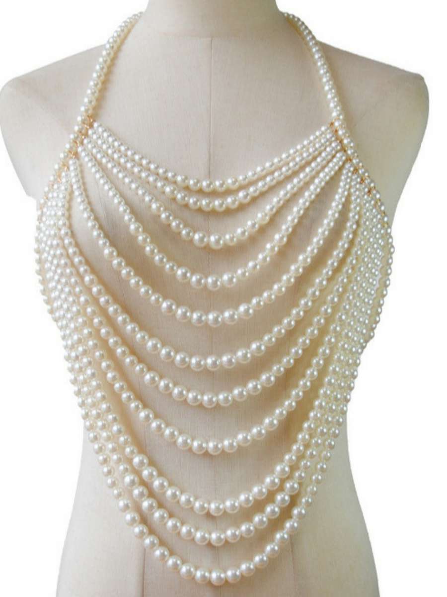 Sexy Multi-Layer Pearl Necklac - Body Jewelry Brands ulasan dan harga
