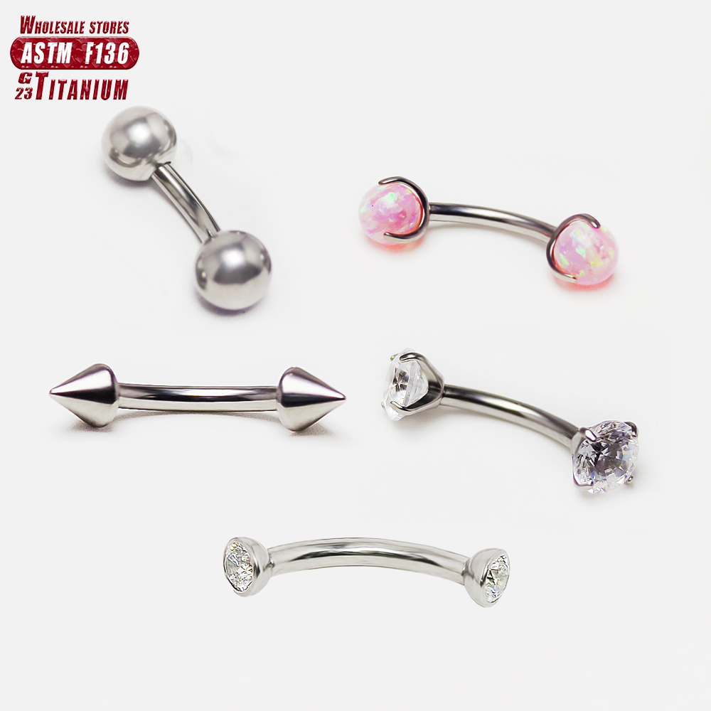 F136 Titanium Piercing 3-5mm O - Eyebrow Curved Barbell ulasan dan harga