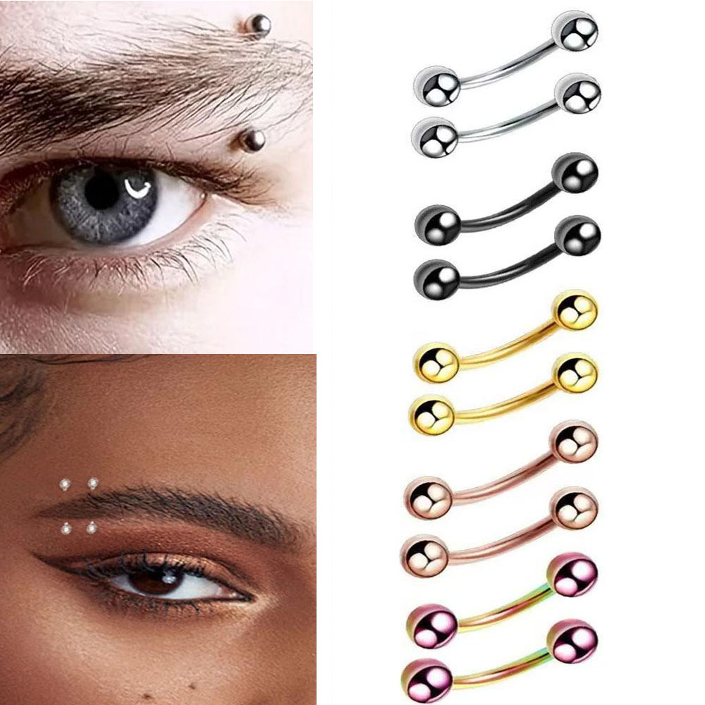 20 Pcs/Lot 16G Stainless Steel - Eyebrow Curved Barbell ulasan dan harga