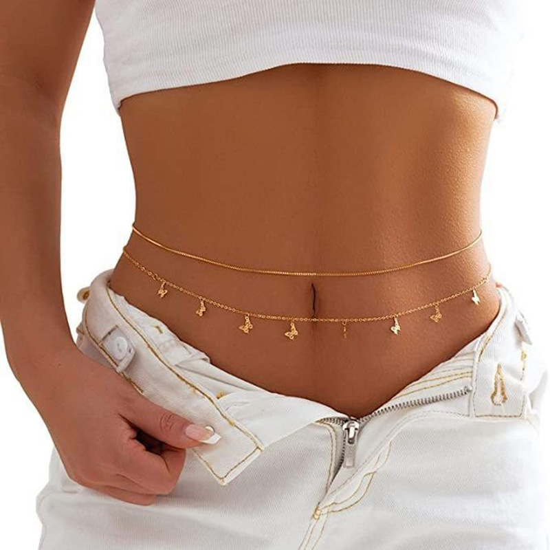 Fashion Simple Double Layer Be - Body Jewelry Waist Chains ulasan dan harga