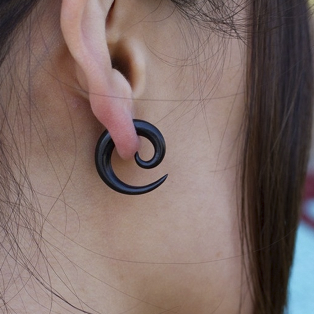 Pair-1PC Stainless Steel Black - Body Jewelry Ear Gauges ulasan dan harga