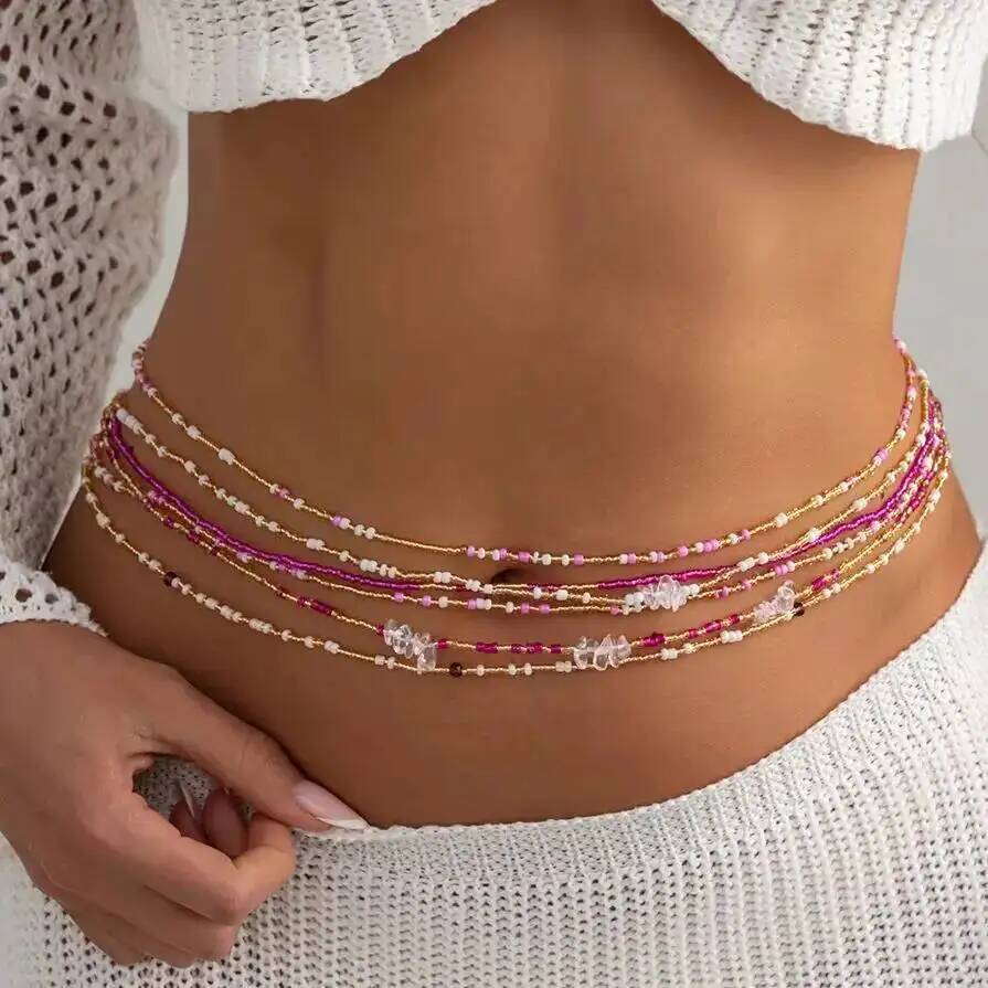 SHIXIN 6Pcs/Set Boho Colorful  - Body Jewelry Waist Chains ulasan dan harga